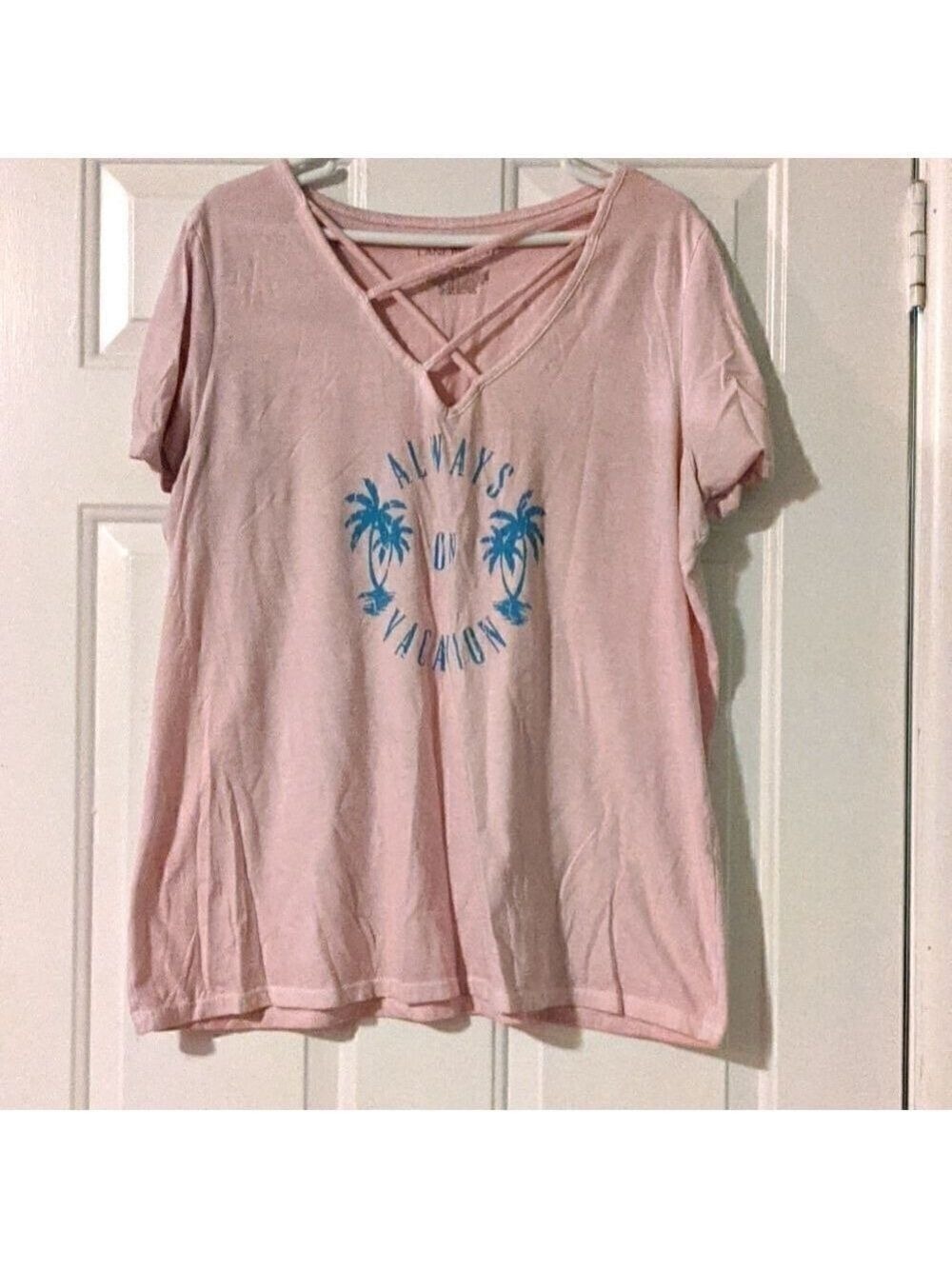 Lane Bryant Top T-Shirt Pale Pink Size 14 16
